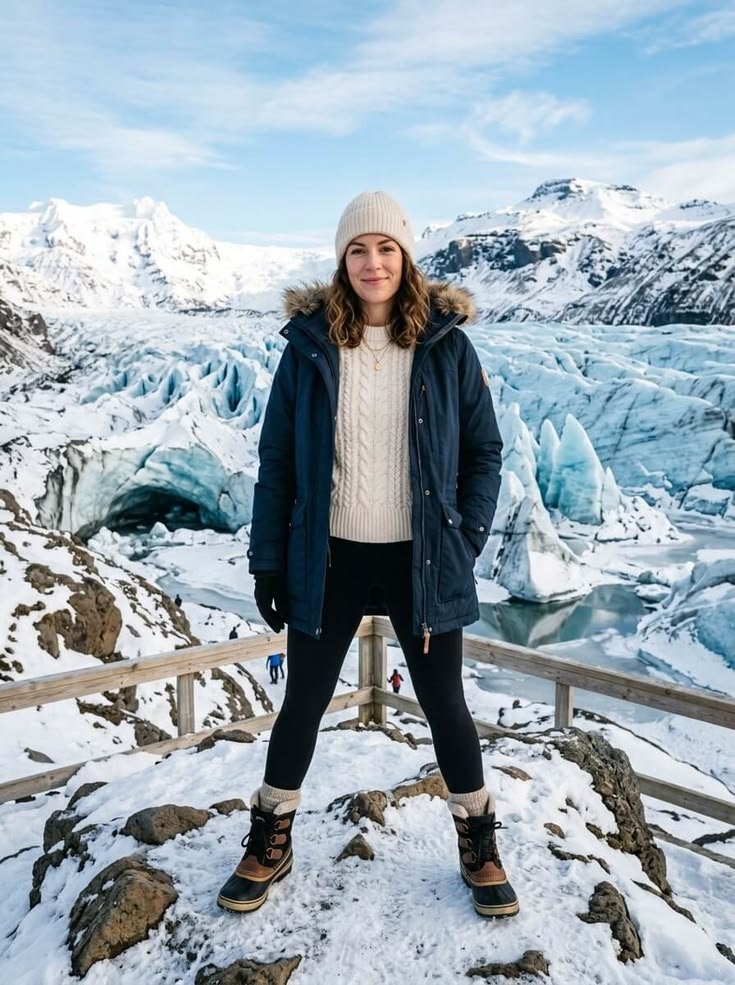 Stylish woman in a long light gray coat over a white top, perfect for cool-toned fashion.