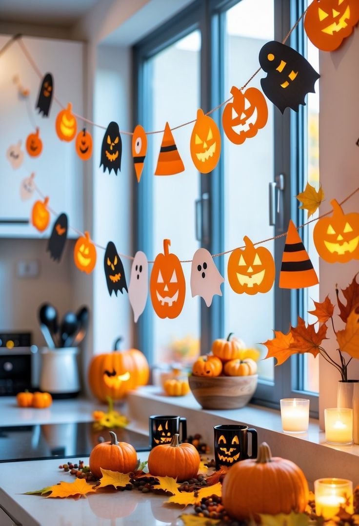 Plain witch hats and floral accents for wearable halloween crafts ideas