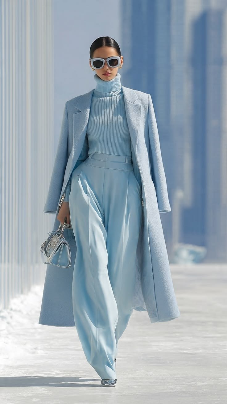 A glamorous icy blue evening gown with intricate detailing, suitable for formal events and special occasions.