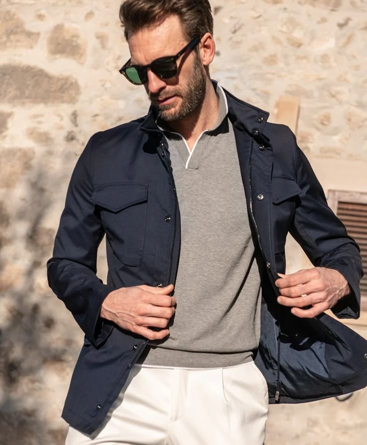 Field jacket styled with a hoodie and joggers, creating a comfortable yet trendy athleisure look.