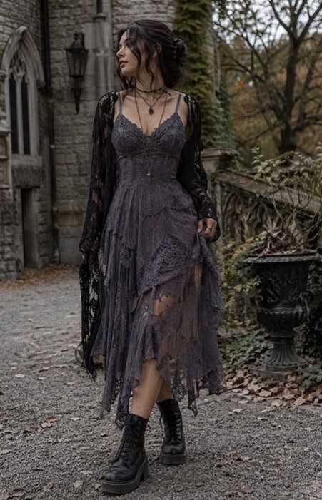 Fashion illustration showing witch outfits aesthetic drawing techniques and silhouettes