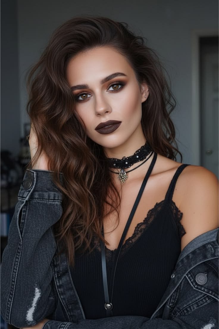 Diverse models showcasing dark romantic makeup on various skin tones