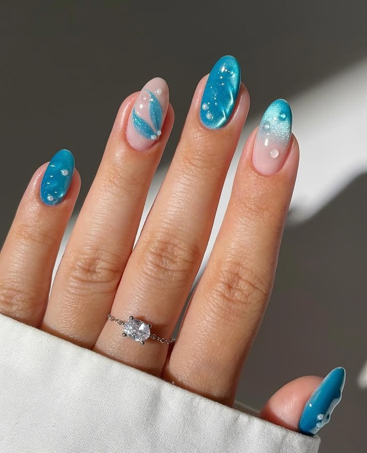 Trend data visual for popular sea inspired nails colors