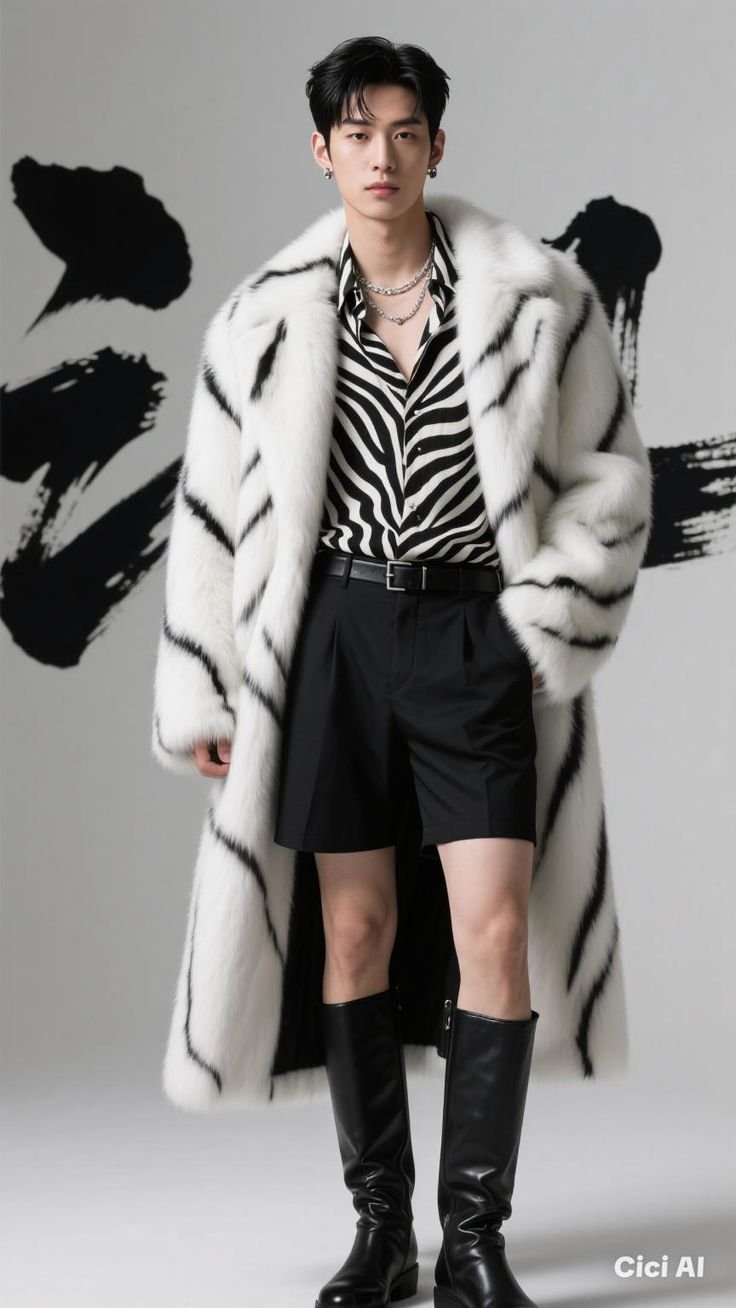 All-black ensemble with textured fabric, suggesting a sleek, mysterious animal aesthetic.