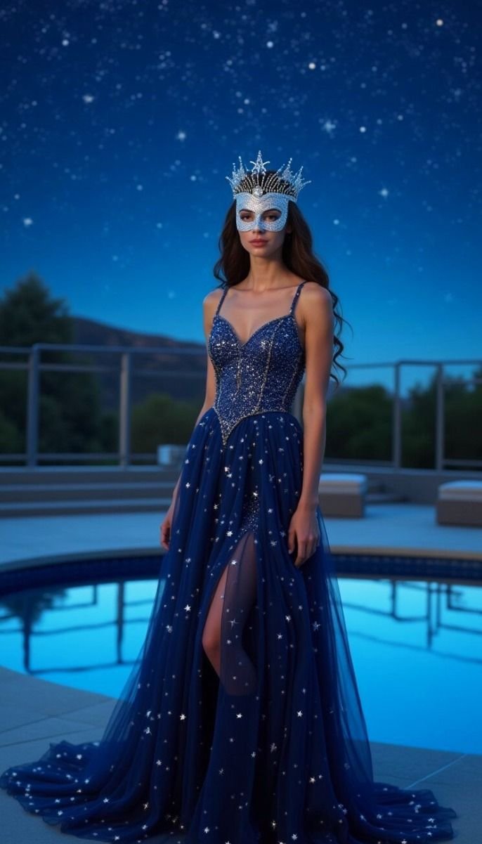 A collection of elegant midnight masquerade digital sticker designs