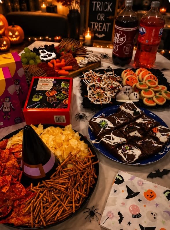 DIY Halloween party decorations with paper bats and handmade garlands