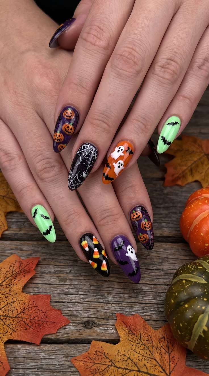 Bloody drip stiletto Halloween nail designs