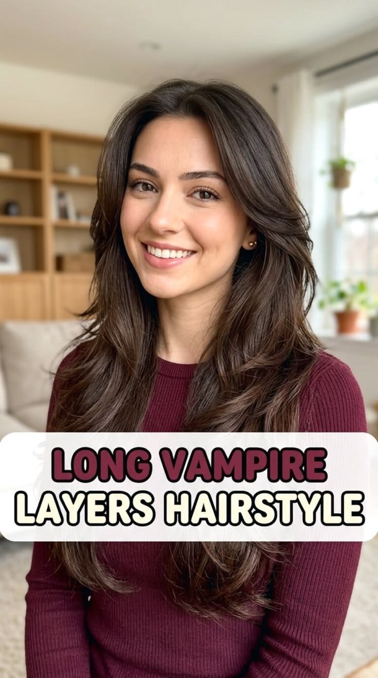 A man with a textured, layered vampire haircut, styled for a modern, slightly disheveled appearance.
