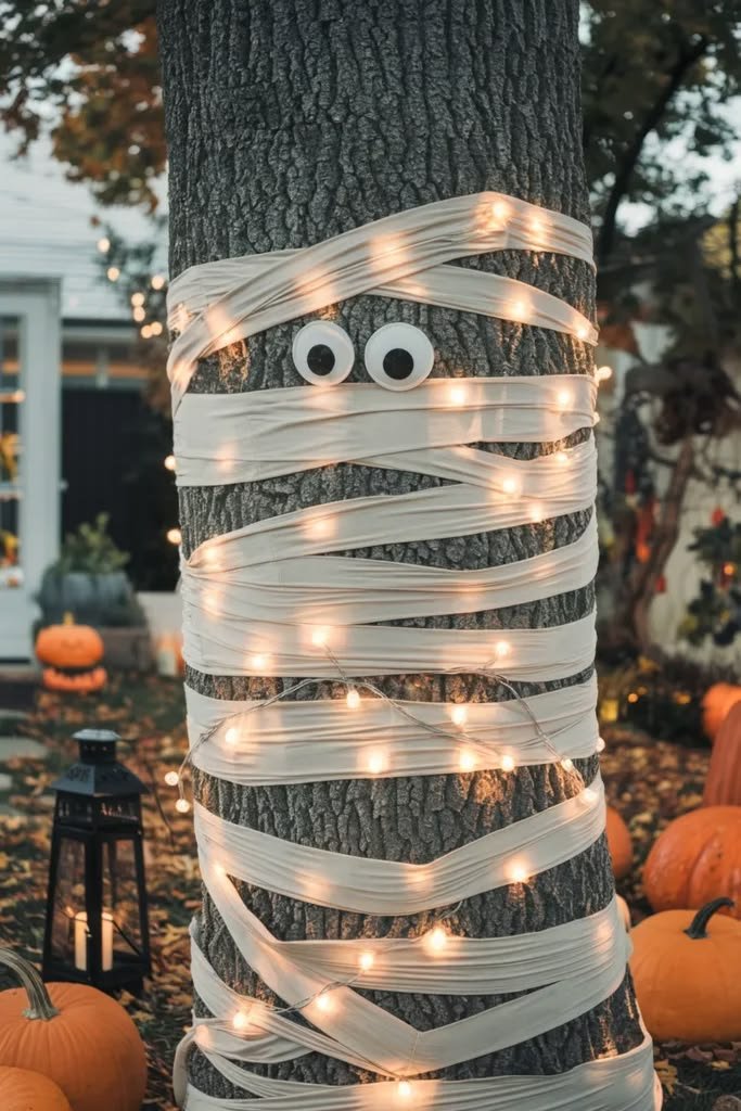 Full-scale garage door mural transforming the driveway for halloween decorations outdoor