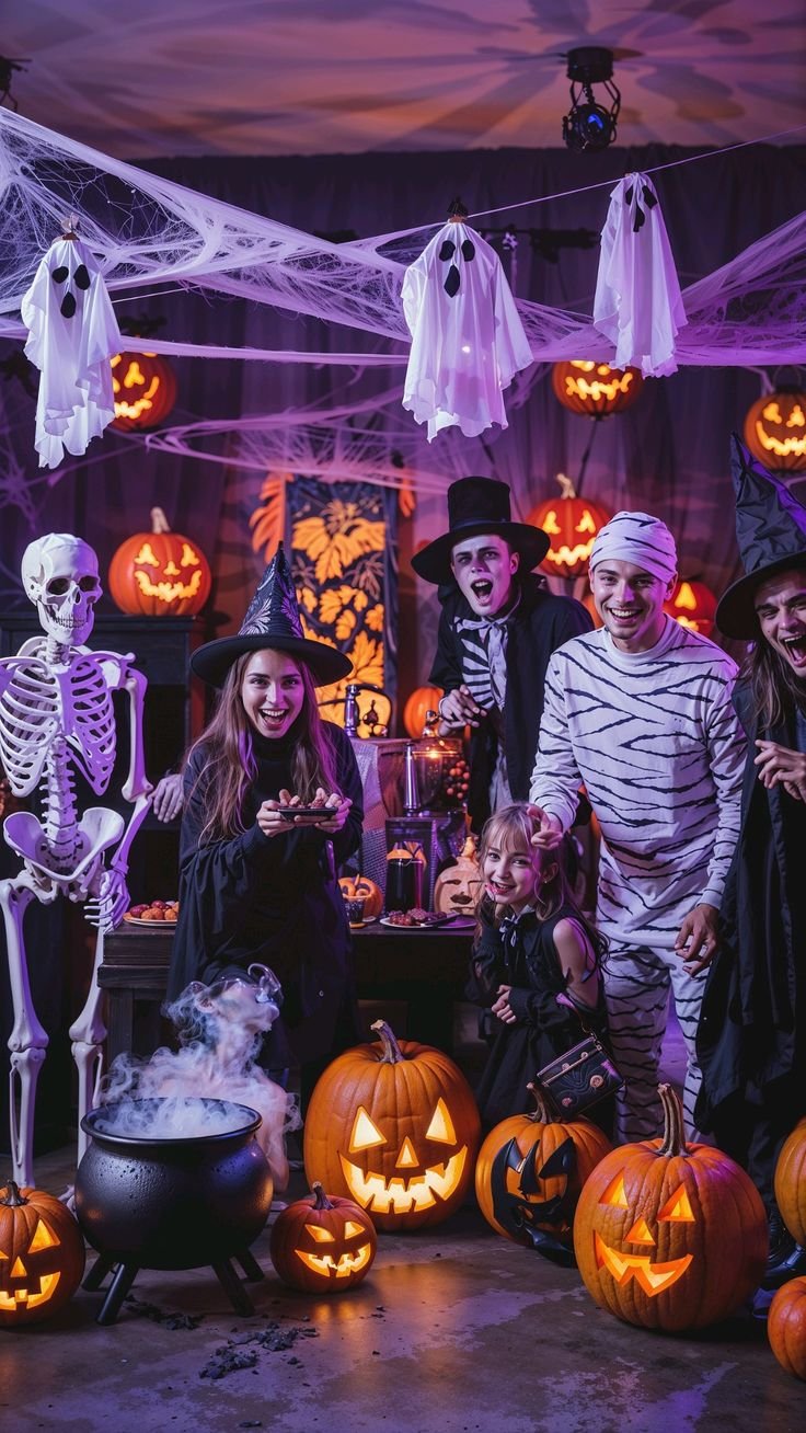 Halloween party favors and goodie bags with themed treats