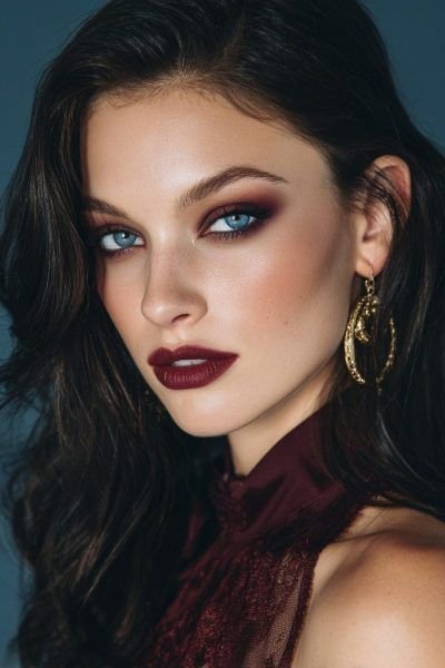 A masculine interpretation of dark siren makeup featuring subtle shading