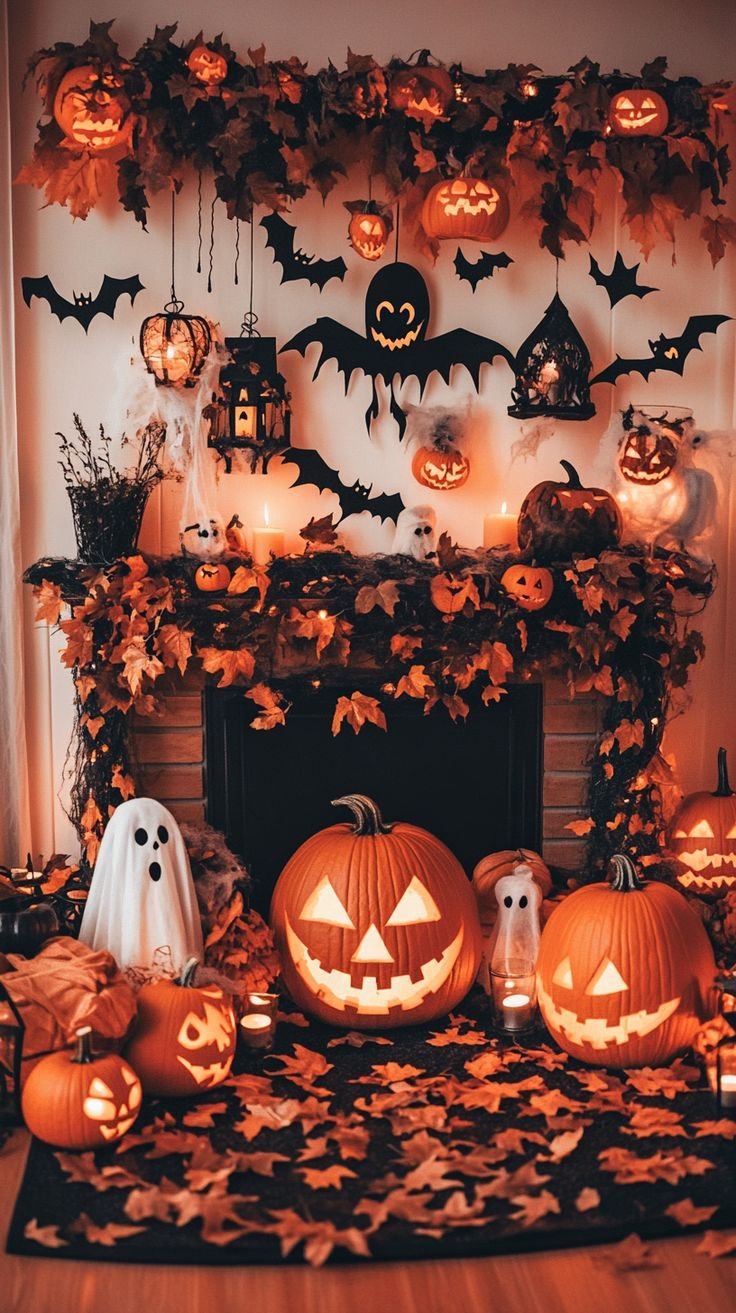 Collection of glass apothecary jars filled with creepy Halloween props and labels