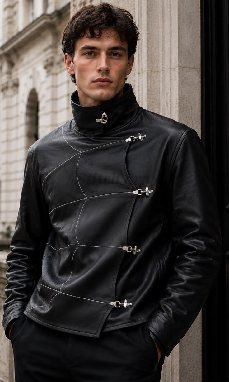 Sewing pattern pieces laid out for a high collar jacket design
