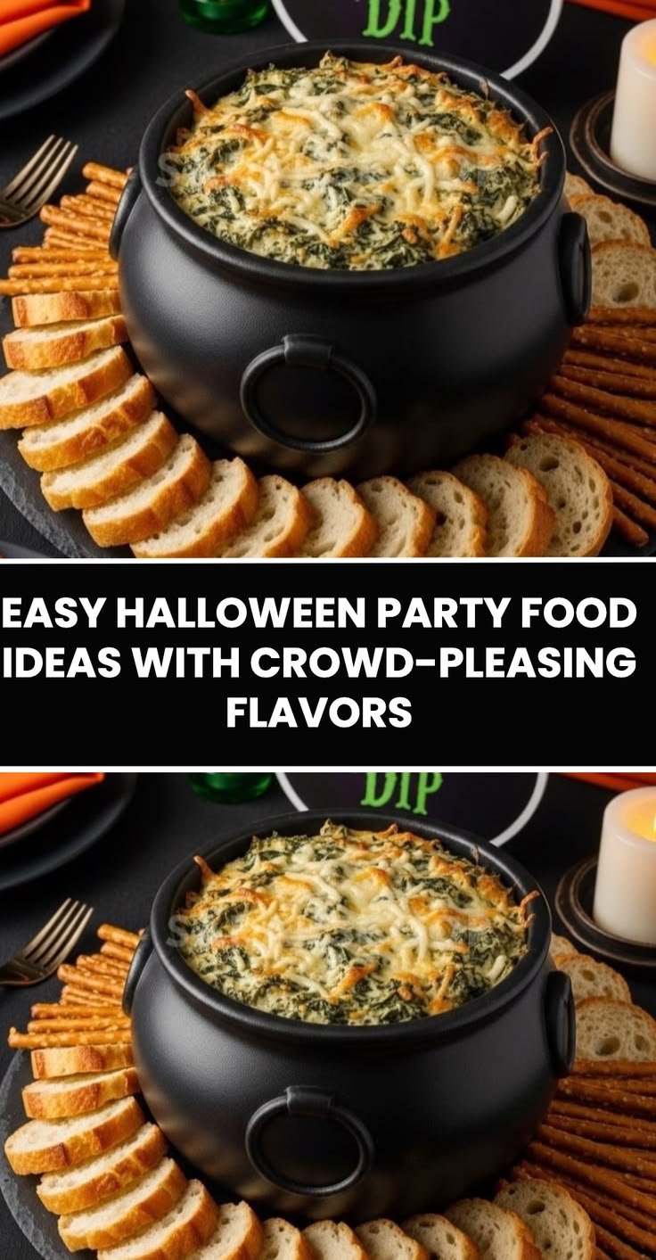 Spooky artisan charcuterie board highlighting savory Halloween party food
