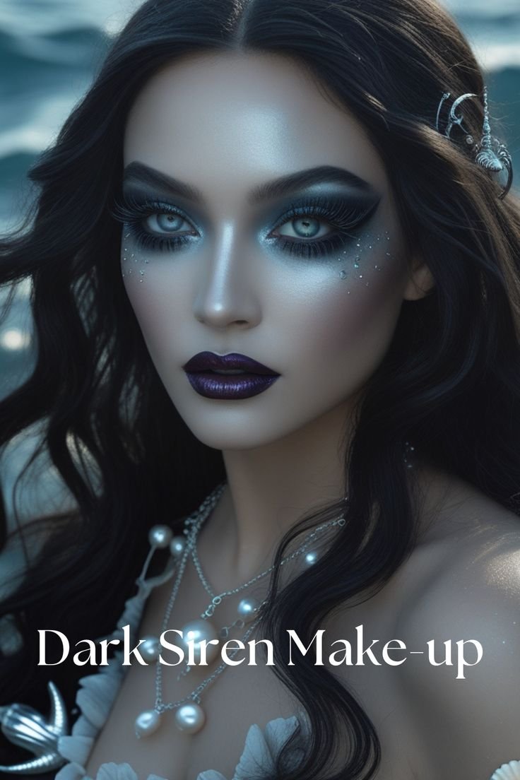 Long lasting dark siren makeup look for an all day event