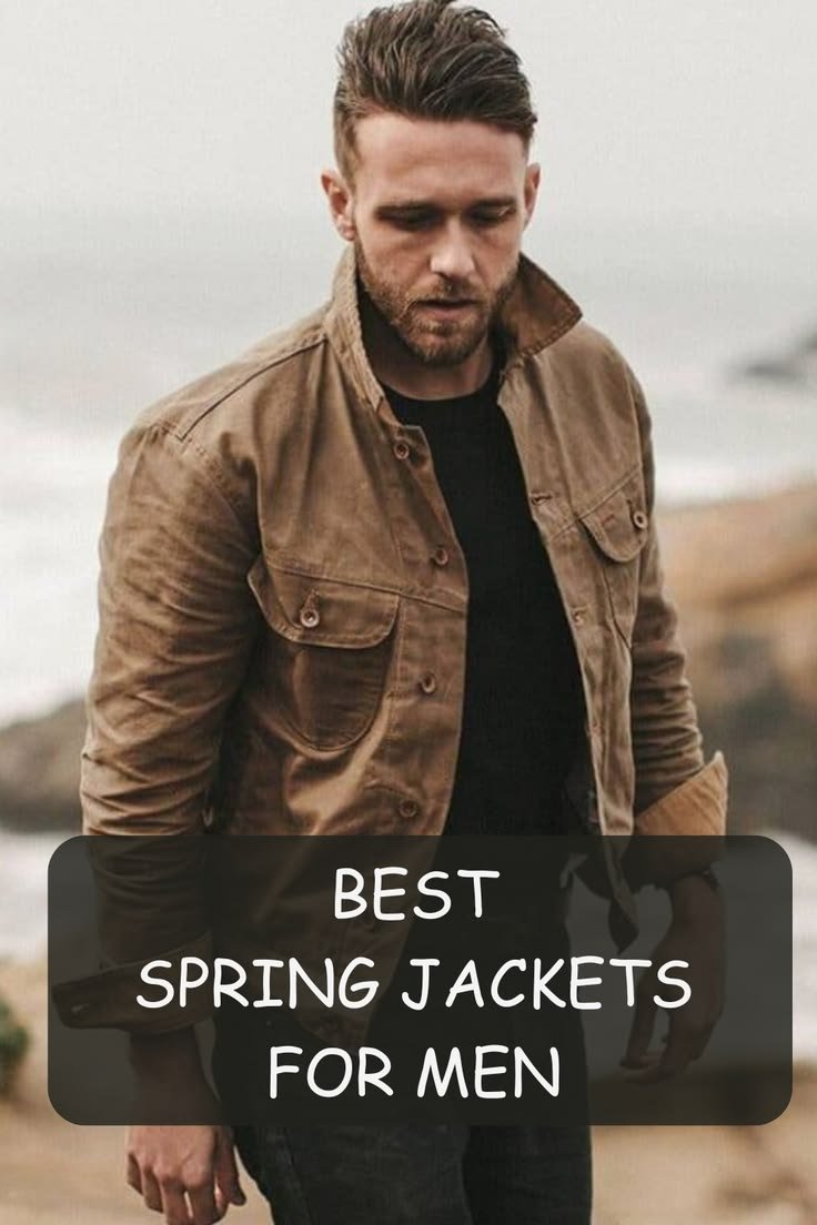 Man in a classic field jacket outfit, layered over a sweater with dark trousers, ideal for autumn.