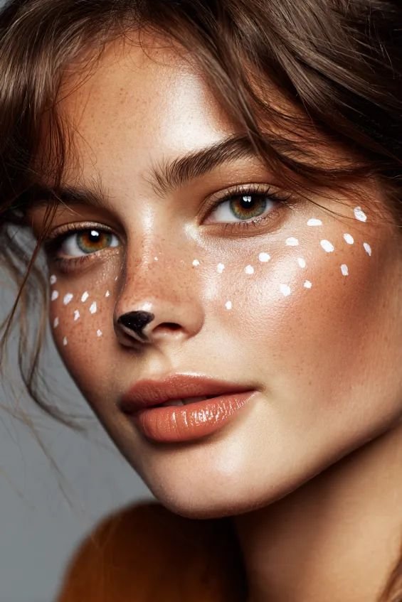 Collection of cute deer makeup ideas suitable for beginners wanting a quick festive look
