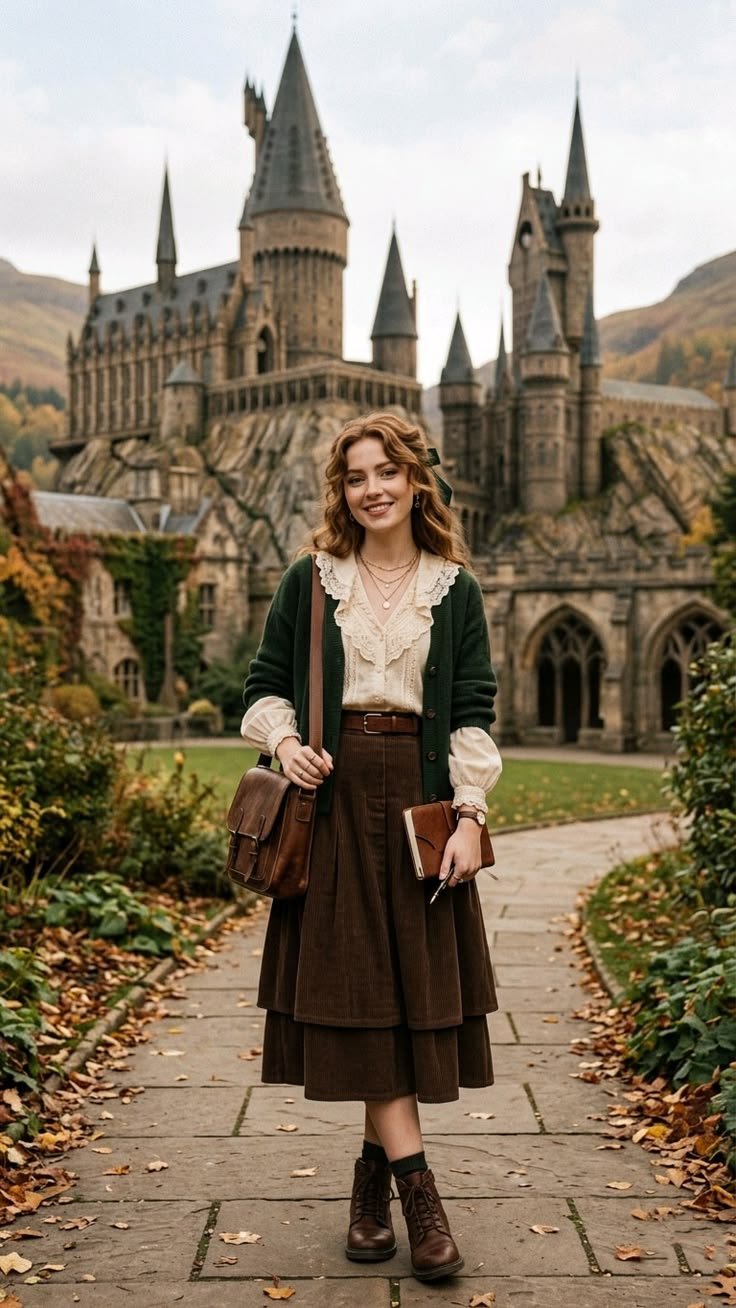 Hairstyles featuring loose waves, braids, and low buns, suitable for poet core.