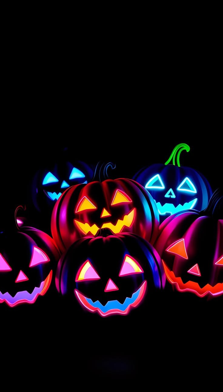 Halloween wallpaper showing posed skeletons at a festive party table