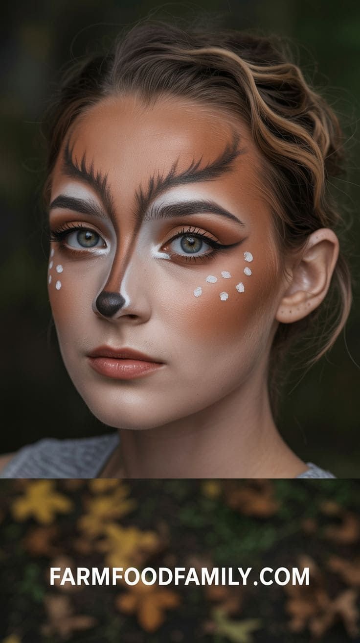 High quality deer makeup halloween results that remain intact after hours of festive activity
