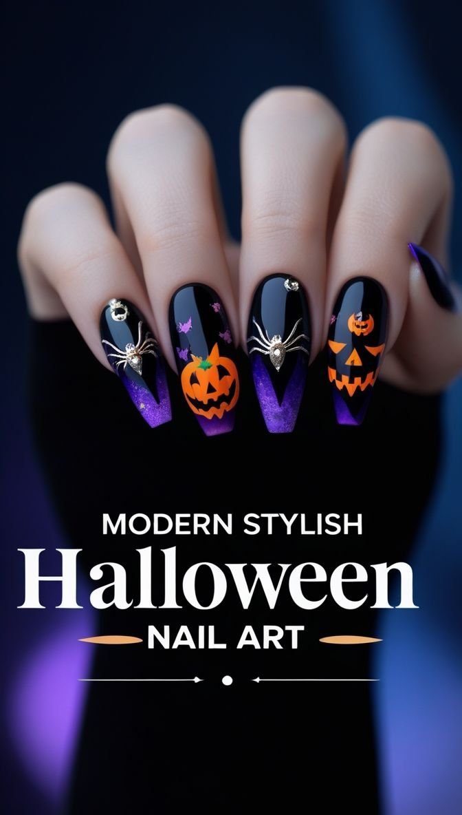 Tarot card illustration Halloween nail designs