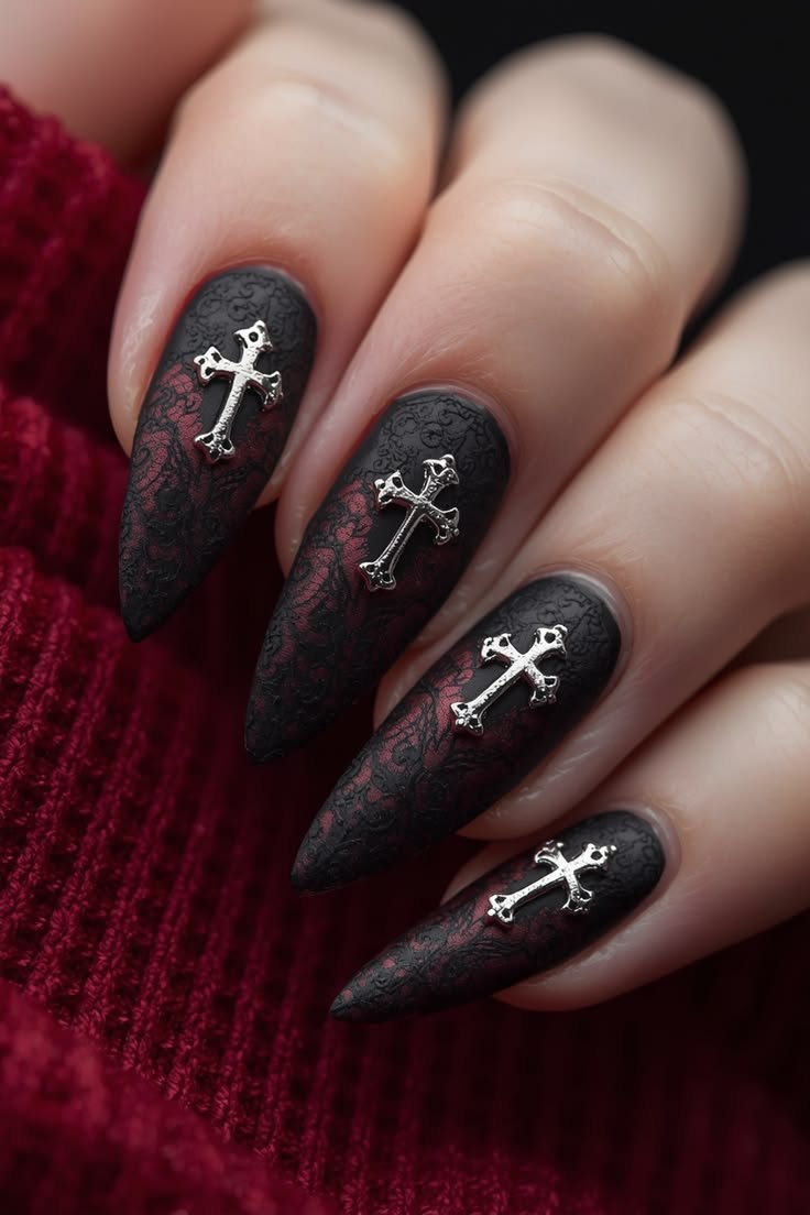Unique gothic coffin nails with personalized designs, showcasing individual style and creativity.