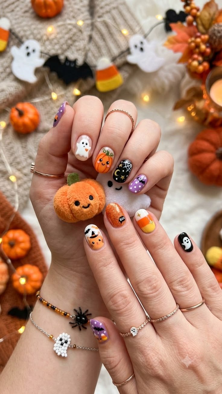Dark snakeskin print Halloween nail designs