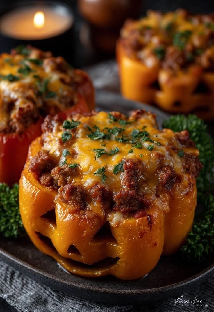 Savory Halloween food inspo featuring eyeball meatballs
