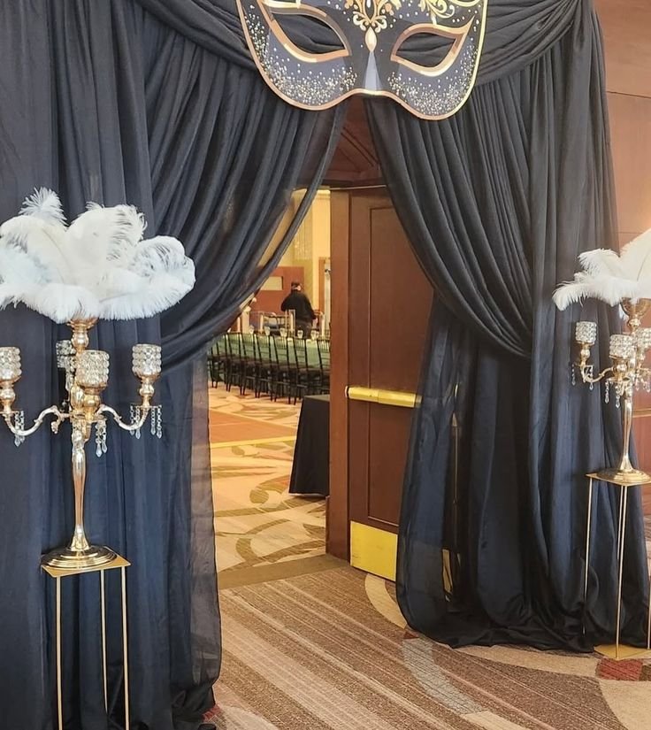 Large scale masqurrade decor ideas for grand ballroom settings