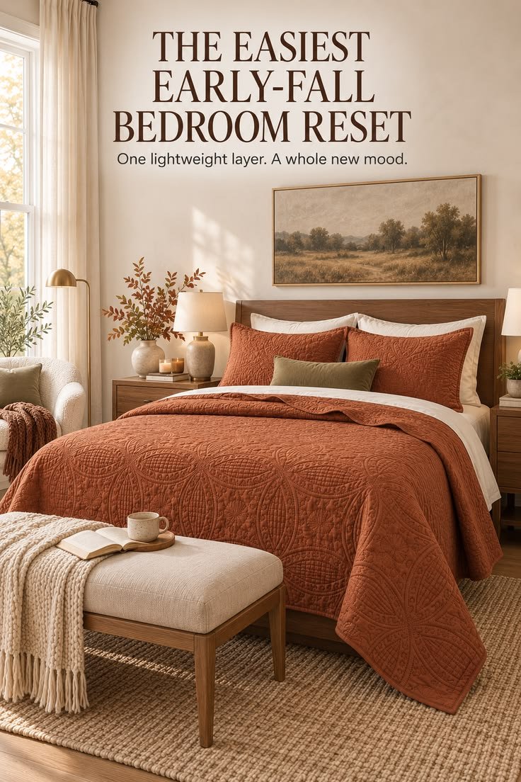 Moody olive green and neutral linen fall bedding combo with a relaxed crinkle texture