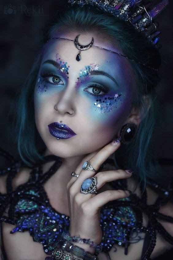Filming a dark mermaid makeup tutorial for social media