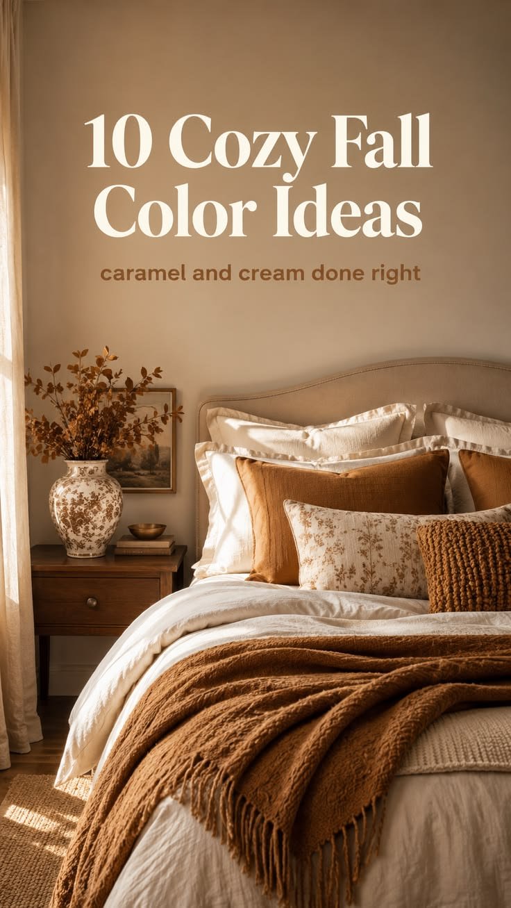 Caramel and Cream Bedroom Color Palette for Fall