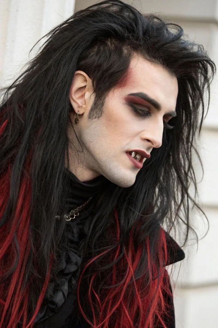 Hair care products and tools for maintaining a vampire haircut, including brushes and serums.