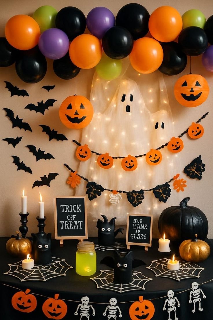 Low-lying fog machine creating a dramatic halloween party decor apartment atmosphere