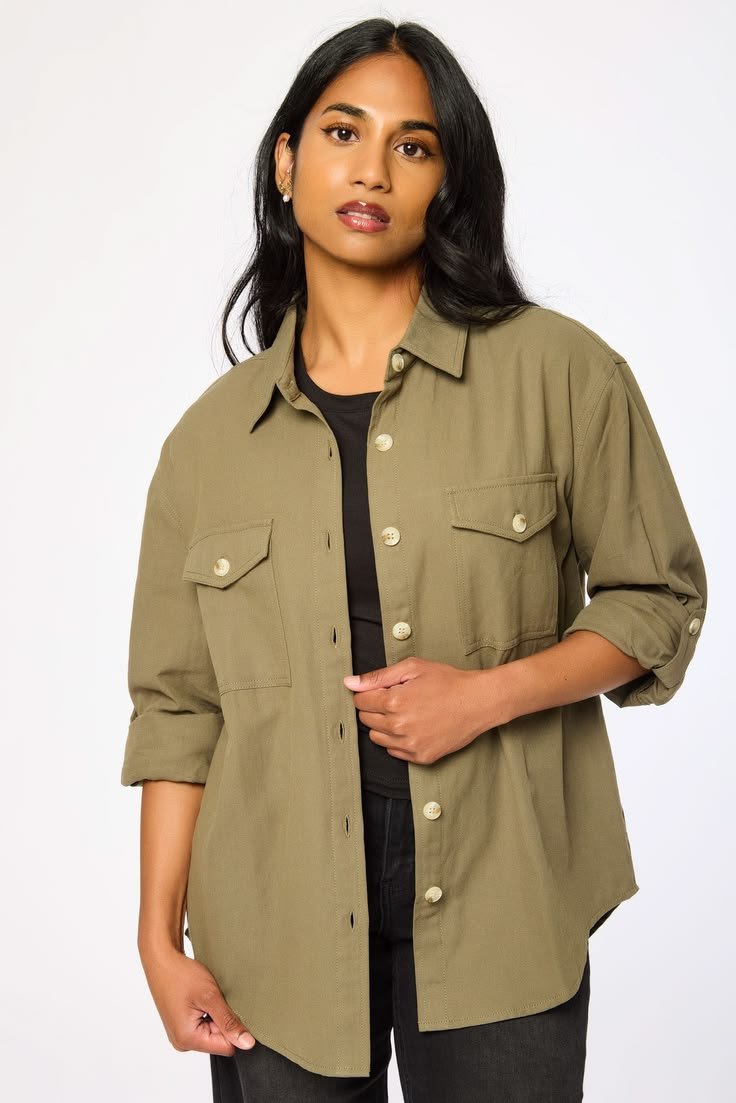 Examples of ill-fitting or poorly matched clothing items that detract from a utility shirt outfit.