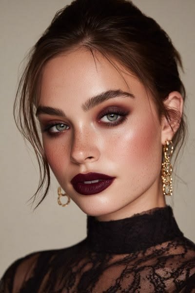 Woman with pale, luminous skin demonstrating a perfect makeup base