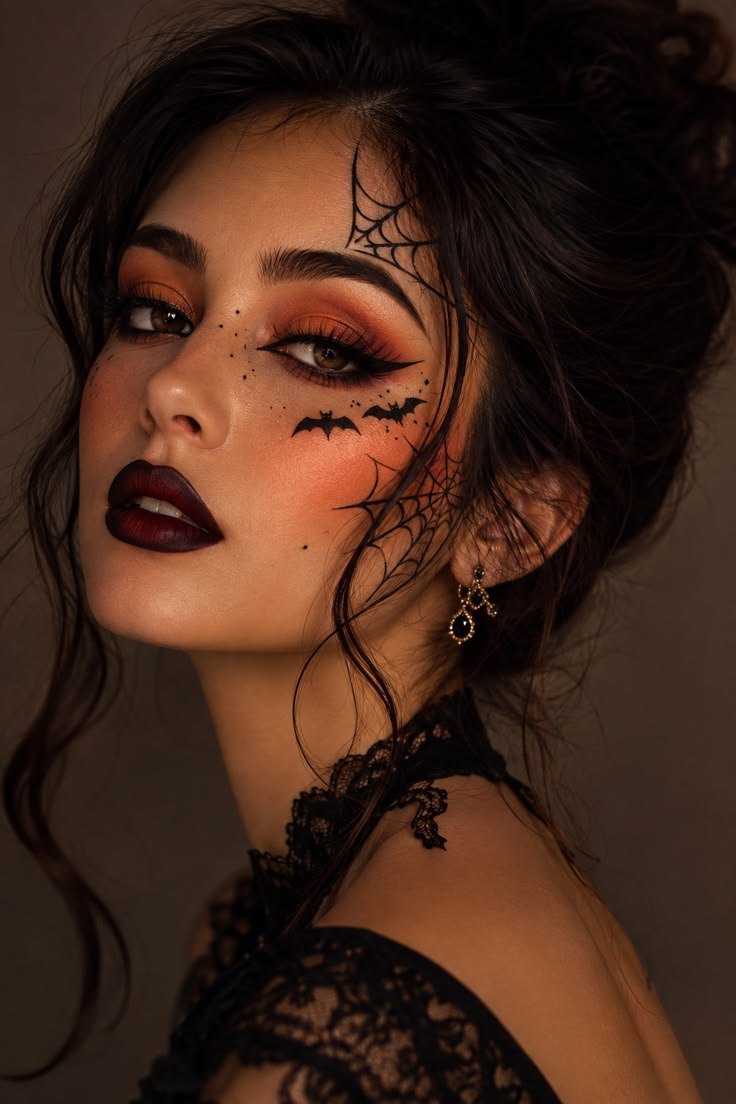 Aquatic mermaid makeup with scale details and shimmering blue tones