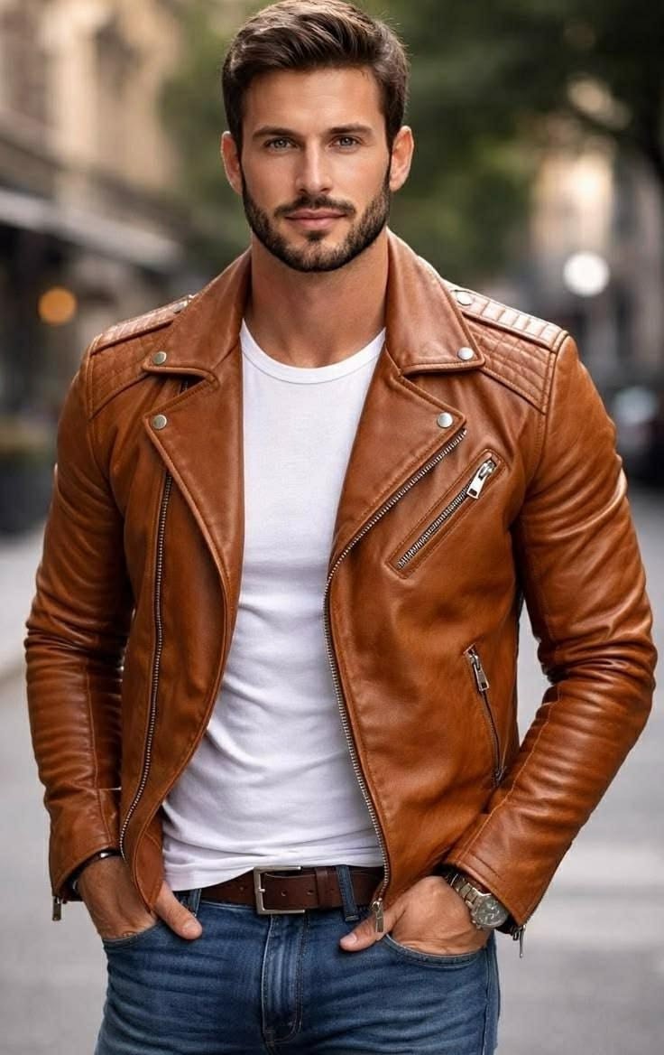 Person in a long high collar jacket walking in an urban setting