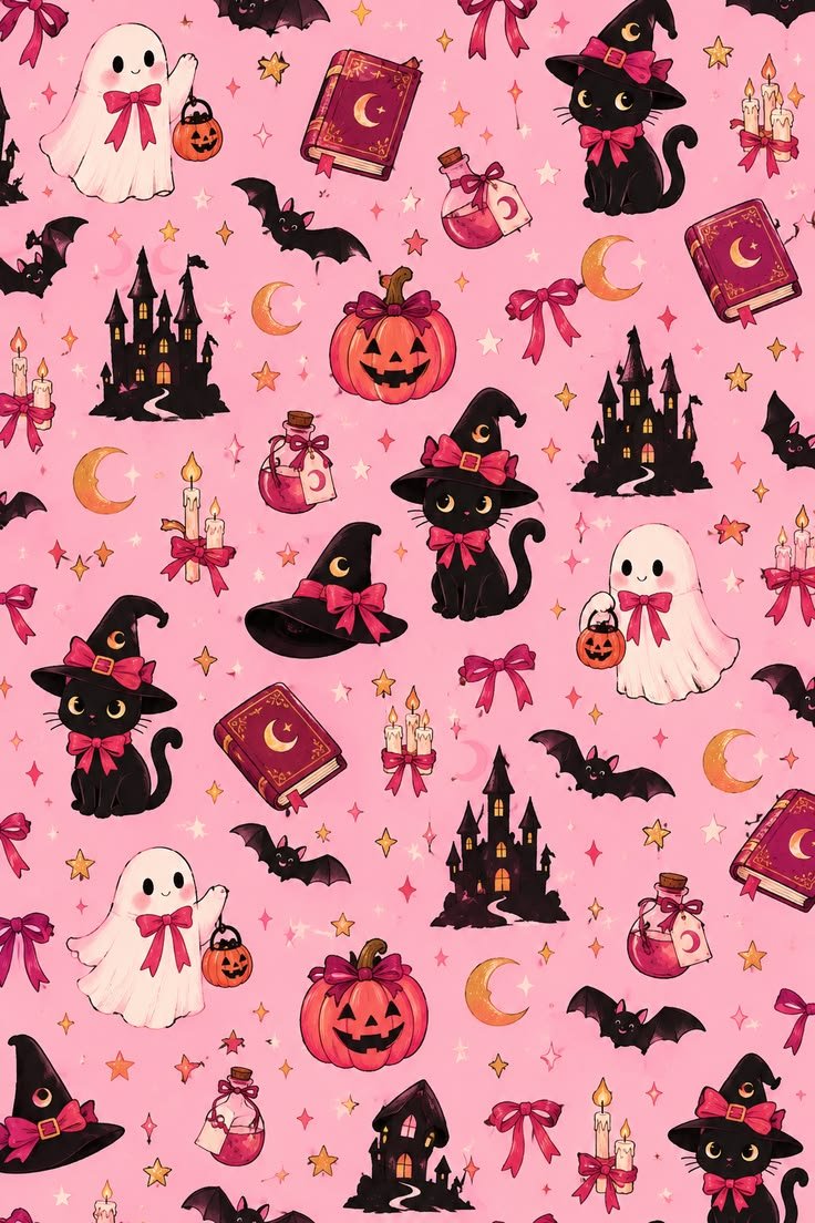 Elegant Halloween wallpaper with candles and dark floral arrangements