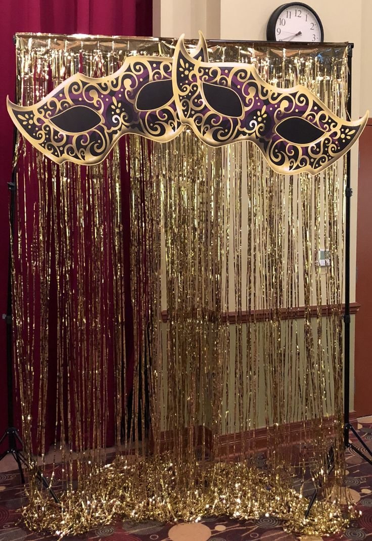 Masqurrade decor room transformation with drapery and ambient lights
