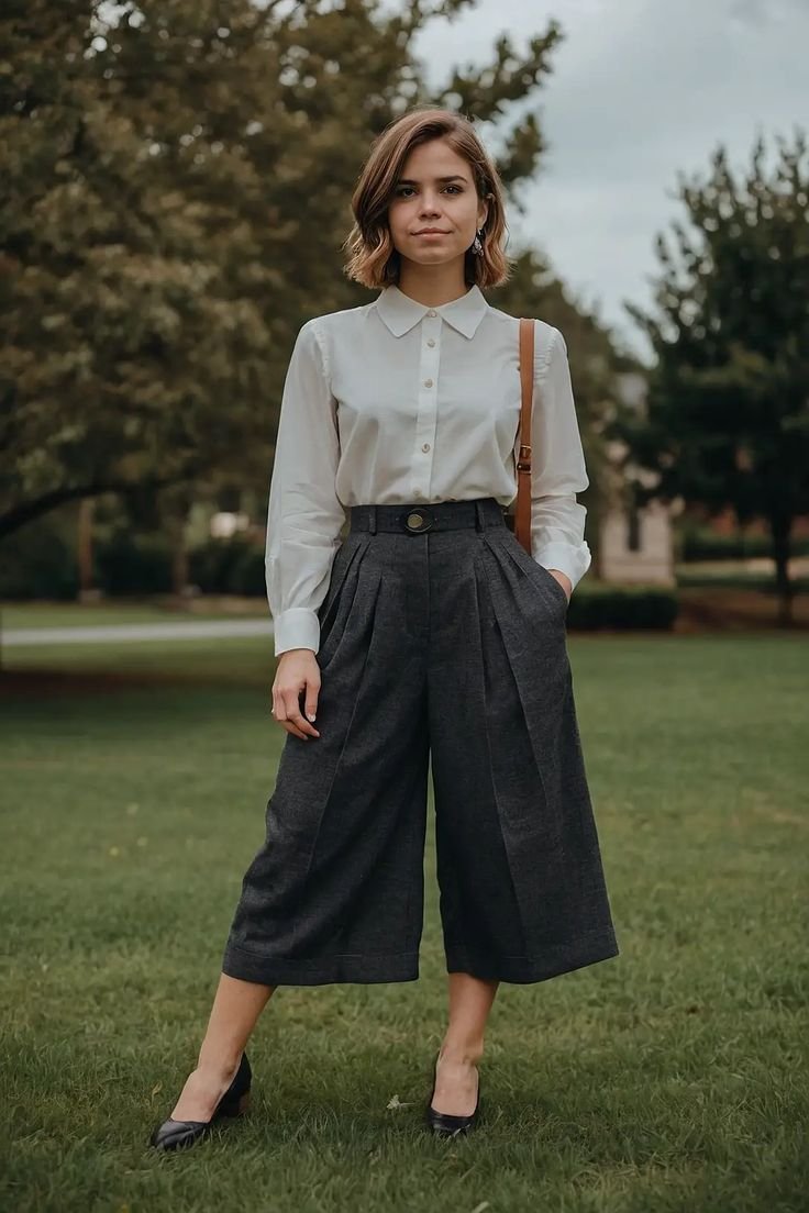 Accessories including a leather satchel and vintage-style jewelry for poet core.