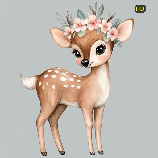 Close-up view of delicate fawn aesthetic makeup with soft faux freckles and brown eyeliner