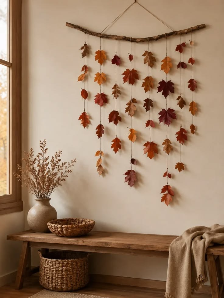 A handcrafted glass mason jar centerpiece filled with dried wheat stalks and miniature autumn berries